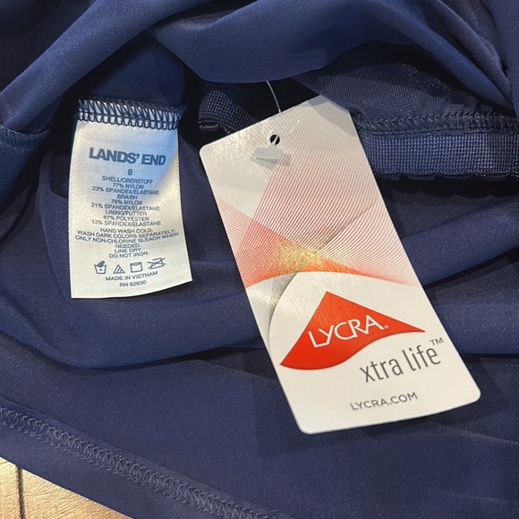 Lands End chlorine resistant navy tankini top 8 - Picture 3 of 4